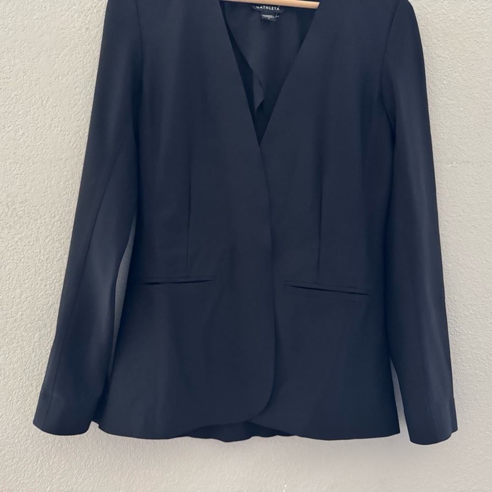 Athleta Avenue Blazer Jacket Black Packable UPF50+ Business Classic Work 6 - Picture 10 of 16